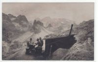 Monte Piano - Hütte am Schwalben Jöchl gegen Toblinger Knoten und Sextenstein von italienischen Truppen besetzt